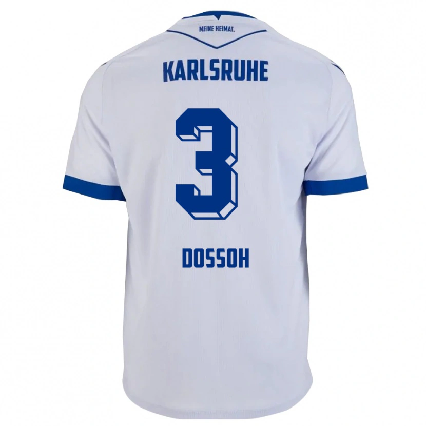 Danxen Heren Mael Dossoh #3 Wit Blauw Uitshirt Uittenue 2025/26 T-Shirt België
