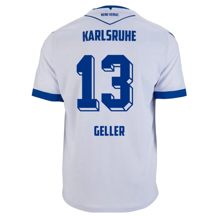 Danxen Heren Robert Geller #13 Wit Blauw Uitshirt Uittenue 2025/26 T-Shirt België