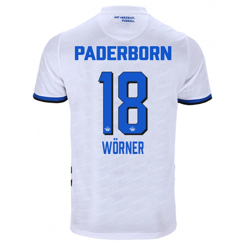 Danxen Heren Marco Wörner #18 Wit Blauw Uitshirt Uittenue 2025/26 T-Shirt België