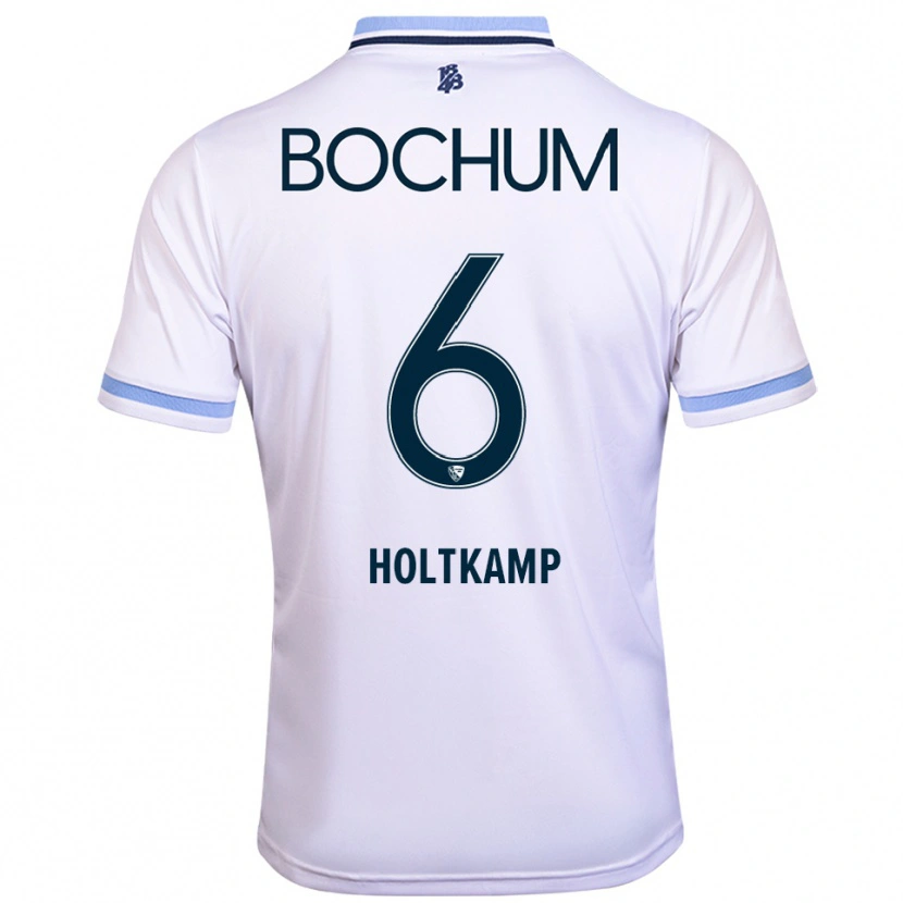 Danxen Heren Lars Holtkamp #6 Wit Hemelsblauw Uitshirt Uittenue 2025/26 T-Shirt België