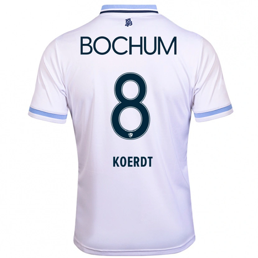 Danxen Heren Lennart Koerdt #8 Wit Hemelsblauw Uitshirt Uittenue 2025/26 T-Shirt België