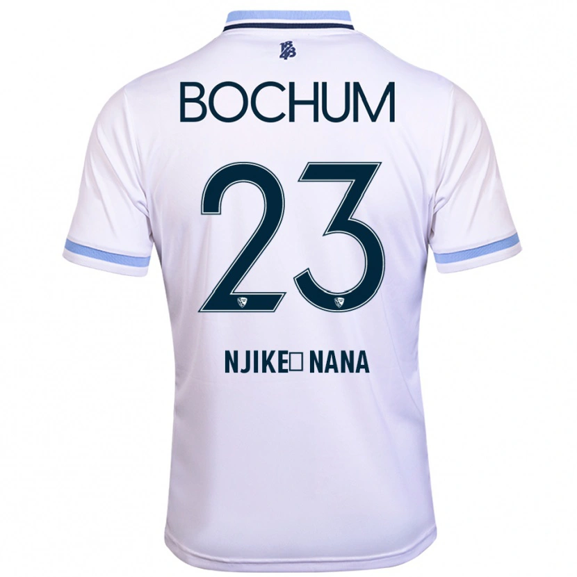 Danxen Heren Jean-Philippe Njike-Nana #23 Wit Hemelsblauw Uitshirt Uittenue 2025/26 T-Shirt België