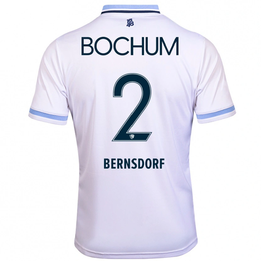 Danxen Heren Luca Bernsdorf #2 Wit Hemelsblauw Uitshirt Uittenue 2025/26 T-Shirt België