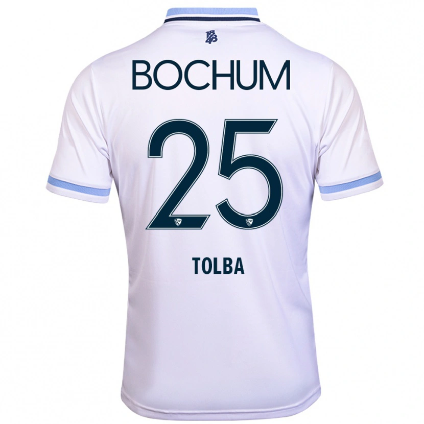 Danxen Heren Mohammed Tolba #25 Wit Hemelsblauw Uitshirt Uittenue 2025/26 T-Shirt België