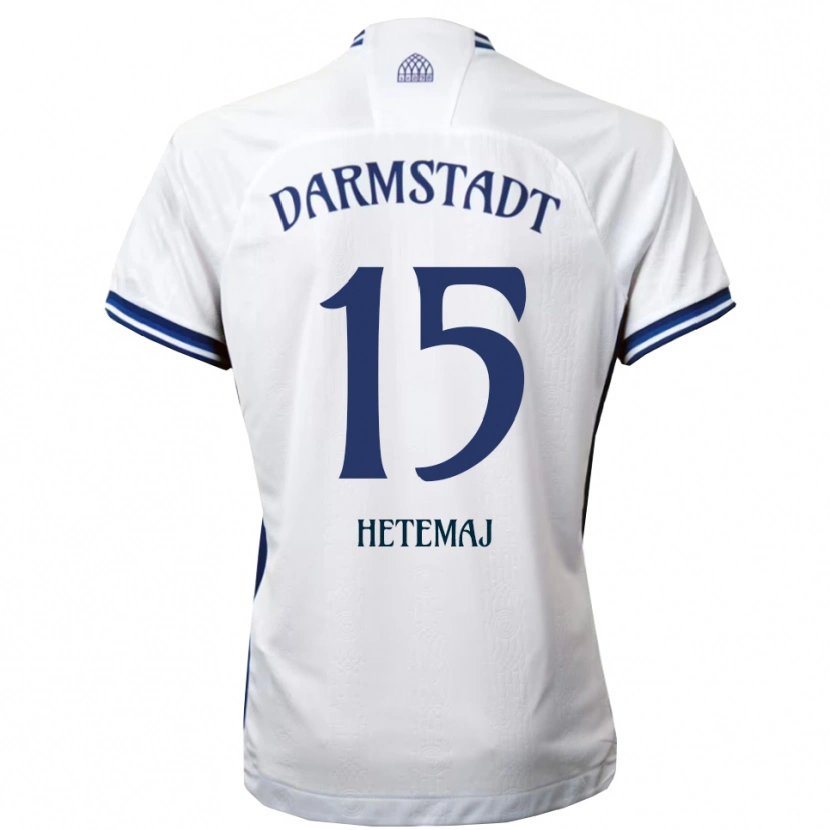 Danxen Heren Gentrit Hetemaj #15 Wit Blauw Uitshirt Uittenue 2025/26 T-Shirt België