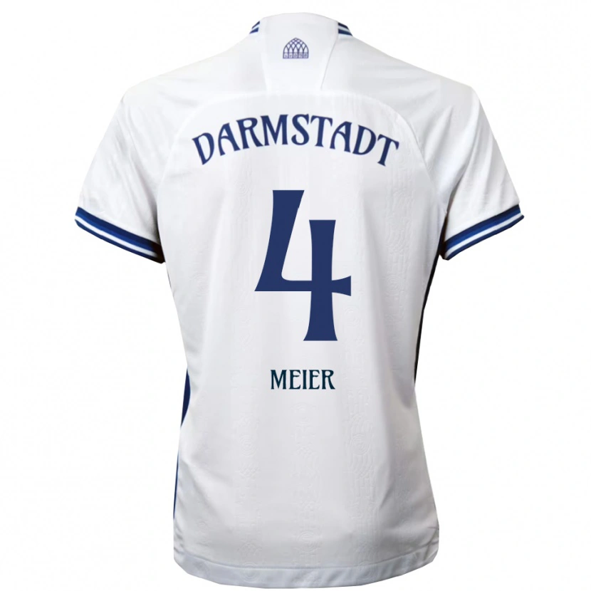 Danxen Heren Mark Meier #4 Wit Blauw Uitshirt Uittenue 2025/26 T-Shirt België