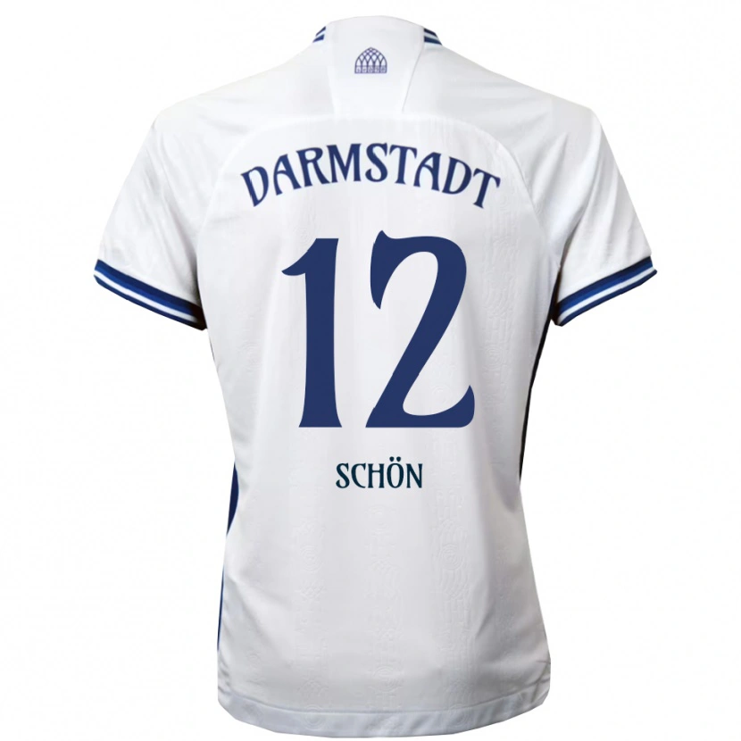 Danxen Heren Lars Schön #12 Wit Blauw Uitshirt Uittenue 2025/26 T-Shirt België
