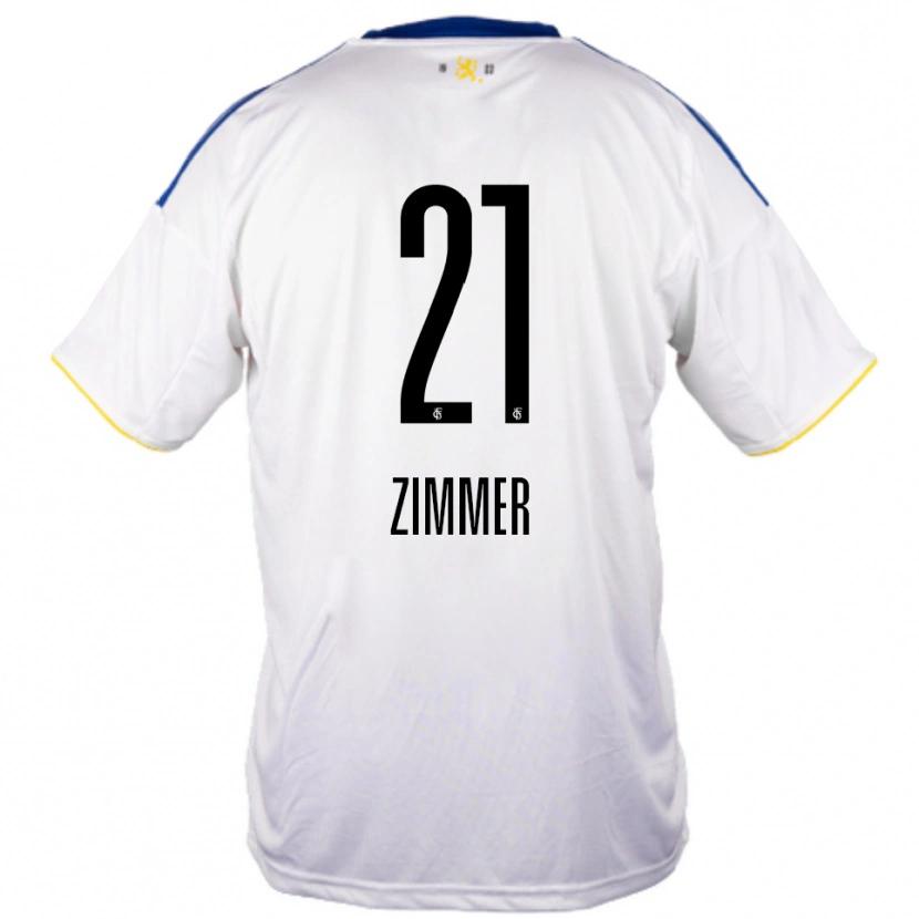 Danxen Heren Marvin Zimmer #21 Wit Blauw Geel Uitshirt Uittenue 2025/26 T-Shirt België