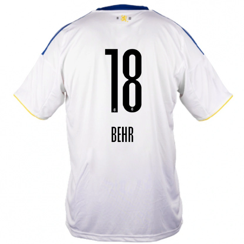 Danxen Heren Luca Behr #18 Wit Blauw Geel Uitshirt Uittenue 2025/26 T-Shirt België