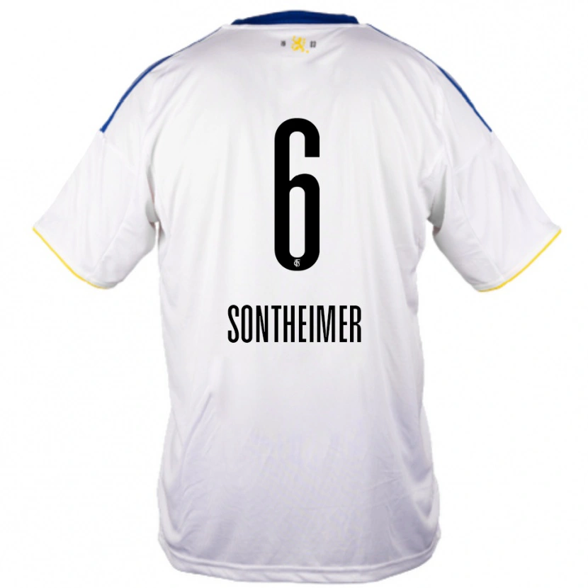 Danxen Heren Patrick Sontheimer #6 Wit Blauw Geel Uitshirt Uittenue 2025/26 T-Shirt België