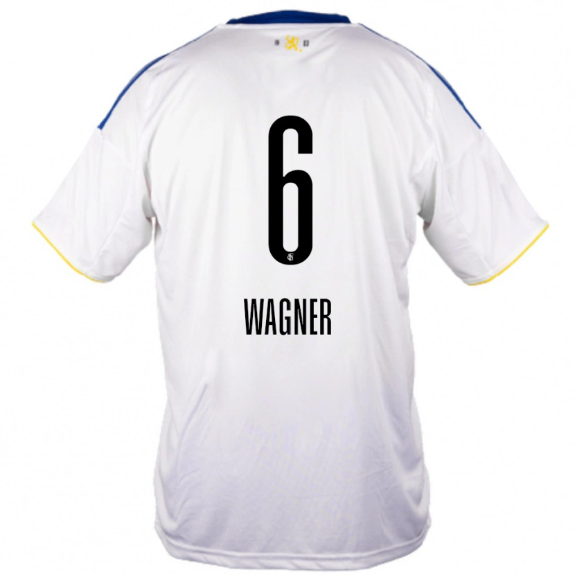 Danxen Heren Emil Wagner #6 Wit Blauw Geel Uitshirt Uittenue 2025/26 T-Shirt België
