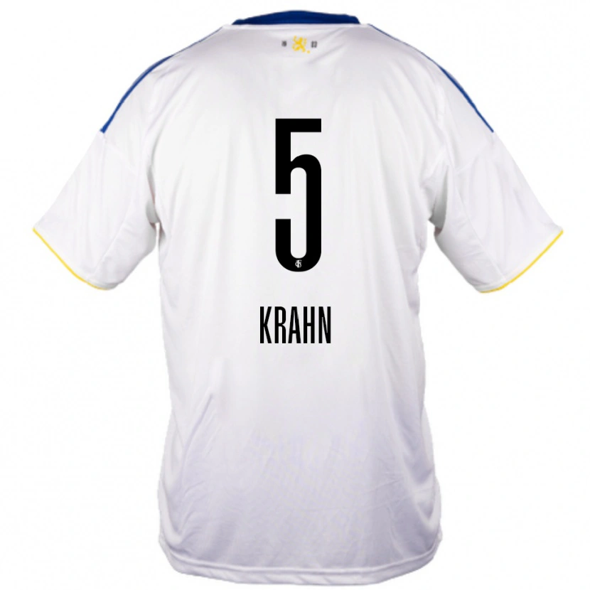Danxen Heren Elijah Krahn #5 Wit Blauw Geel Uitshirt Uittenue 2025/26 T-Shirt België