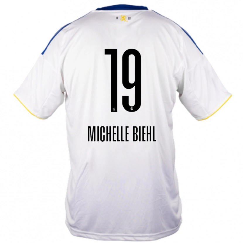 Danxen Heren Leonie Michelle Biehl #19 Wit Blauw Geel Uitshirt Uittenue 2025/26 T-Shirt België