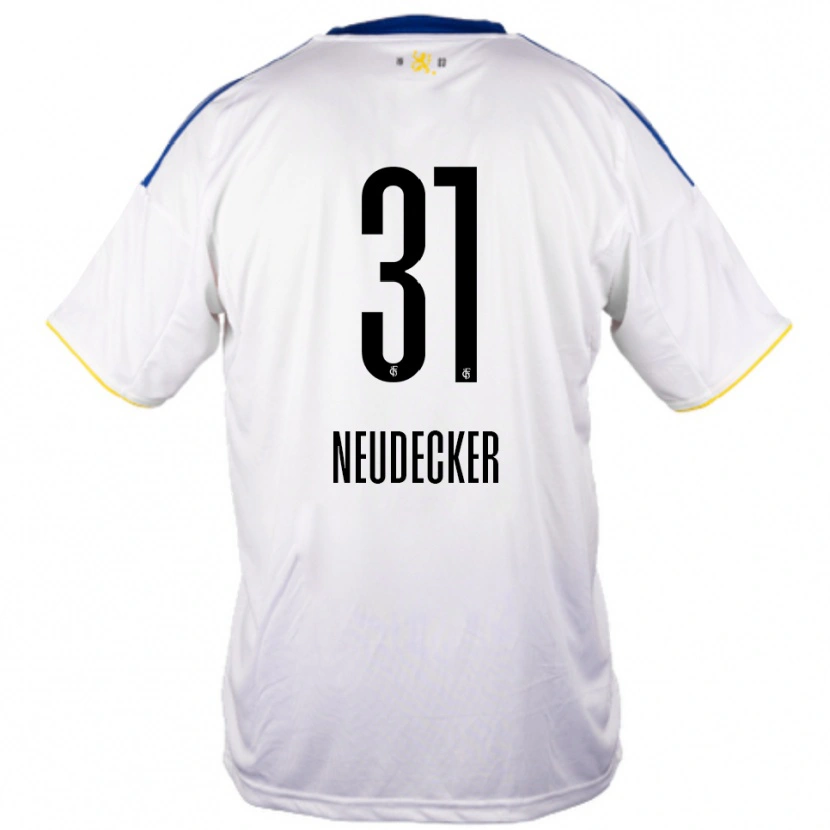 Danxen Heren Richard Neudecker #31 Wit Blauw Geel Uitshirt Uittenue 2025/26 T-Shirt België