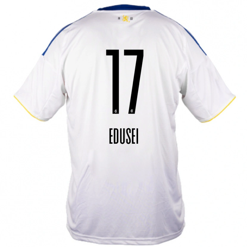 Danxen Heren Damien Edusei #17 Wit Blauw Geel Uitshirt Uittenue 2025/26 T-Shirt België