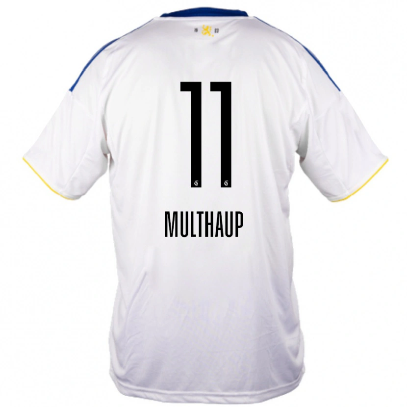 Danxen Heren Maurice Multhaup #11 Wit Blauw Geel Uitshirt Uittenue 2025/26 T-Shirt België