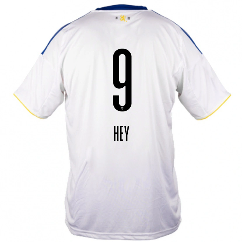 Danxen Heren Janis Hey #9 Wit Blauw Geel Uitshirt Uittenue 2025/26 T-Shirt België