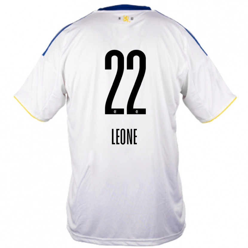 Danxen Heren Vincent Leone #22 Wit Blauw Geel Uitshirt Uittenue 2025/26 T-Shirt België
