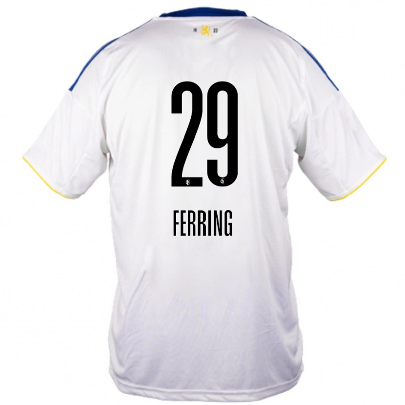Danxen Heren Johannes Ferring #29 Wit Blauw Geel Uitshirt Uittenue 2025/26 T-Shirt België