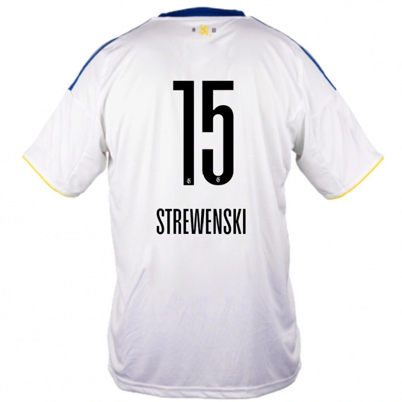 Danxen Heren Lukas Strewenski #15 Wit Blauw Geel Uitshirt Uittenue 2025/26 T-Shirt België