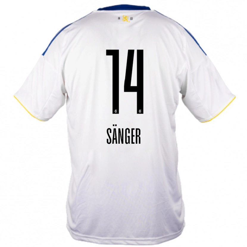 Danxen Heren Aaron Sänger #14 Wit Blauw Geel Uitshirt Uittenue 2025/26 T-Shirt België