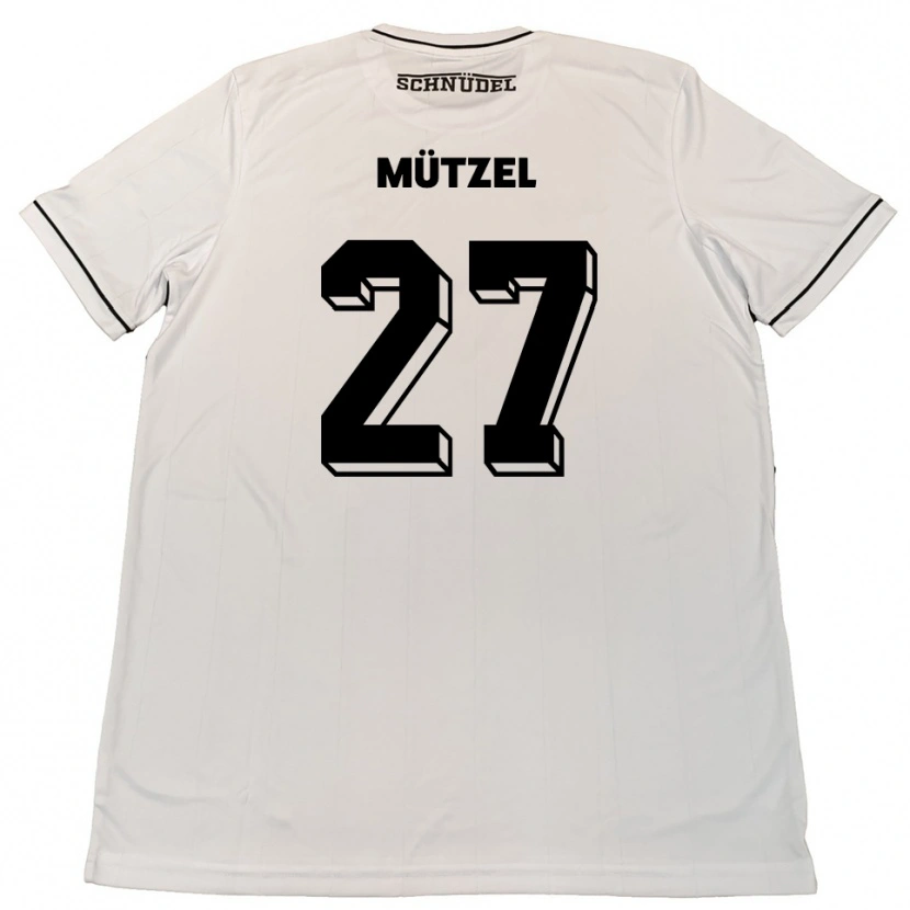 Danxen Heren Nuno Mützel #27 Wit Zwart Uitshirt Uittenue 2025/26 T-Shirt België