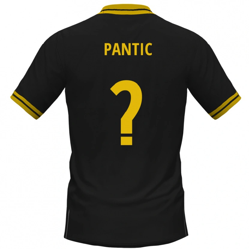 Danxen Heren Leon Pantic #0 Zwart Geel Uitshirt Uittenue 2025/26 T-Shirt België