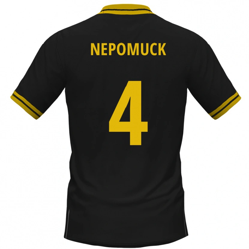 Danxen Heren Simon Nepomuck #4 Zwart Geel Uitshirt Uittenue 2025/26 T-Shirt België
