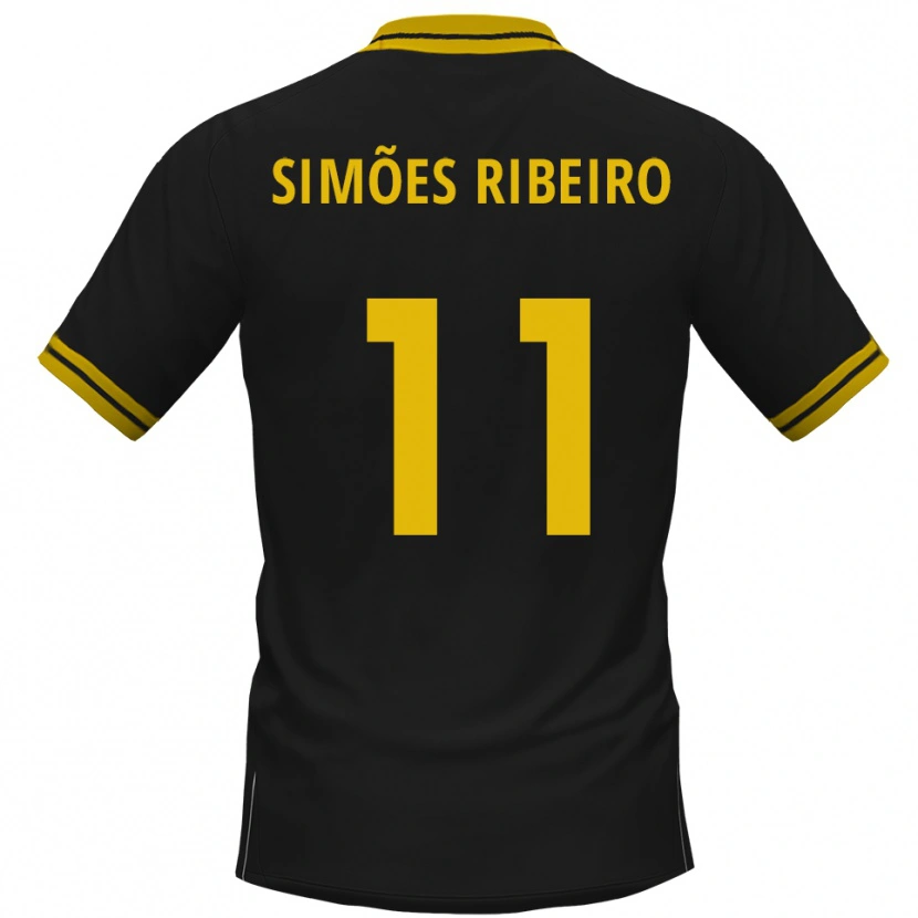 Danxen Heren Dominik Simões Ribeiro #11 Zwart Geel Uitshirt Uittenue 2025/26 T-Shirt België