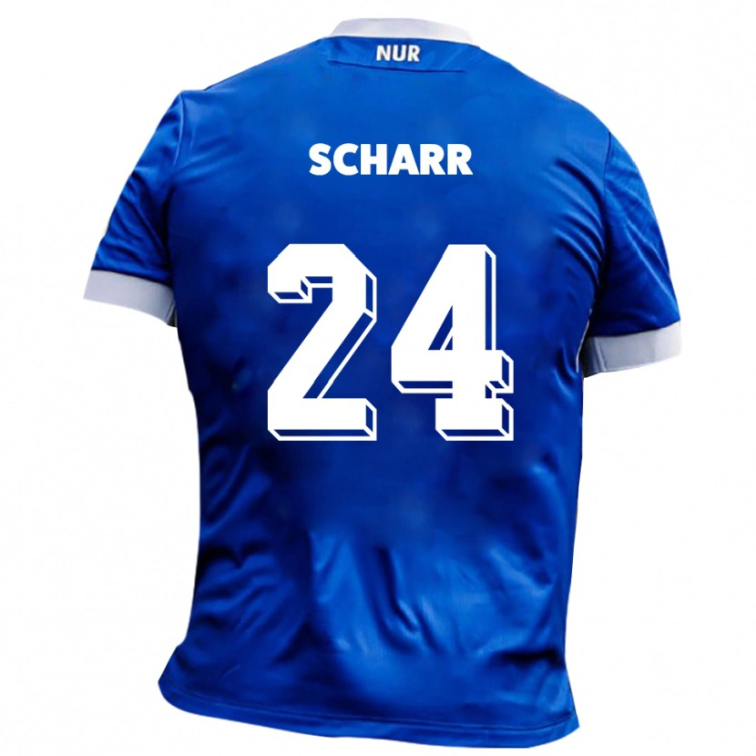 Danxen Heren Janne Scharr #24 Blauw Wit Uitshirt Uittenue 2025/26 T-Shirt België