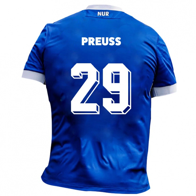 Danxen Heren Marlon Preuß #29 Blauw Wit Uitshirt Uittenue 2025/26 T-Shirt België