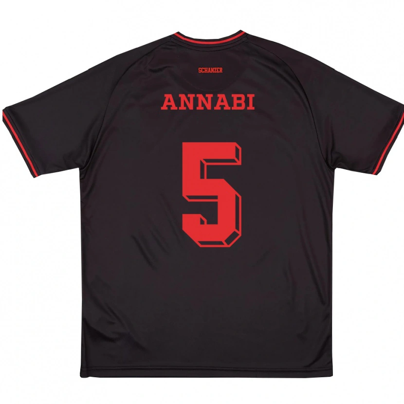 Danxen Heren Ilias Annabi #5 Zwart Rood Wit Uitshirt Uittenue 2025/26 T-Shirt België
