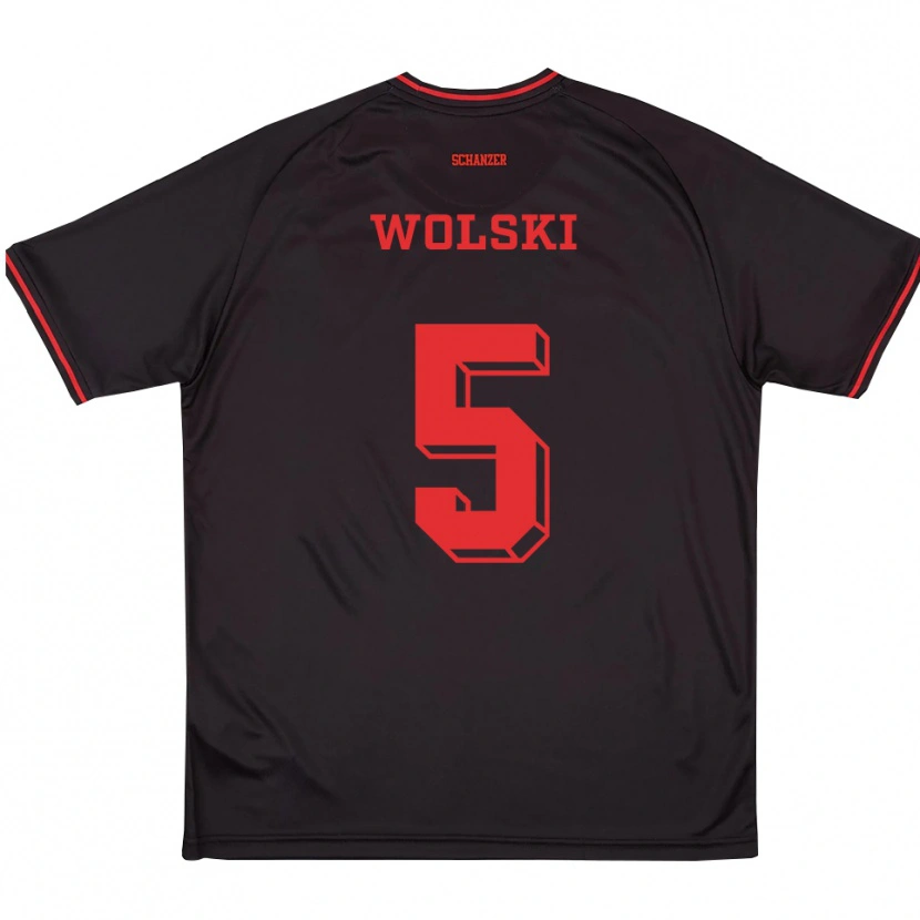 Danxen Heren Lea Wolski #5 Zwart Rood Wit Uitshirt Uittenue 2025/26 T-Shirt België