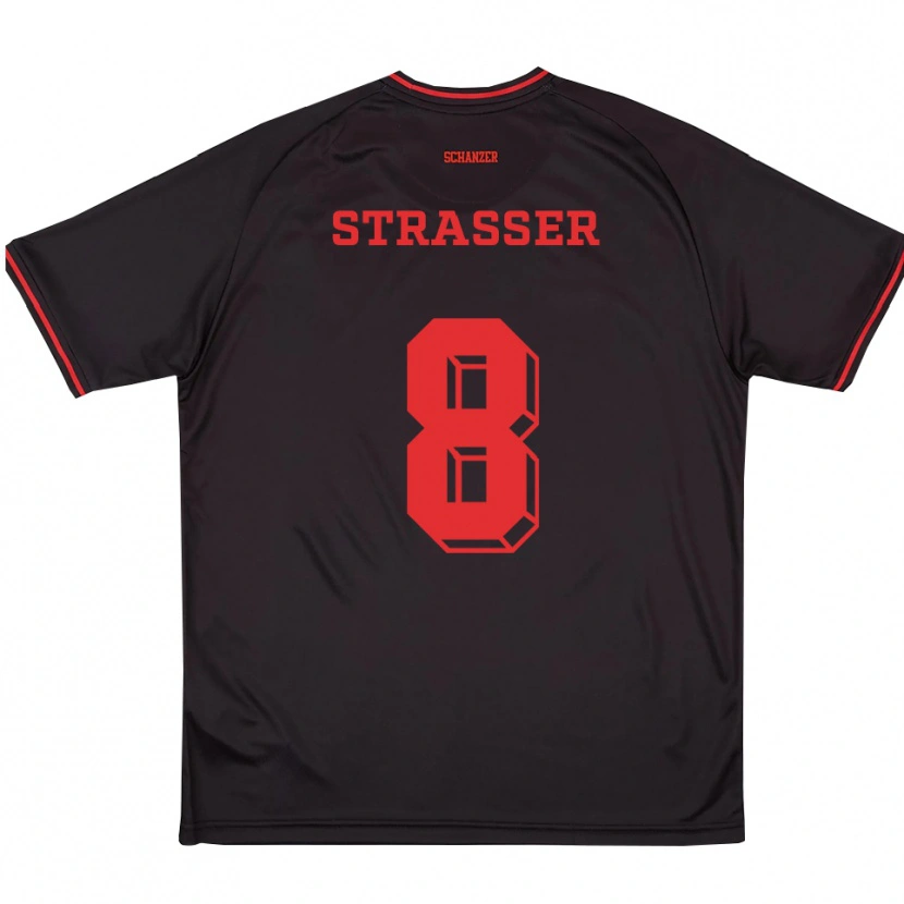 Danxen Heren Vincent Straßer #8 Zwart Rood Wit Uitshirt Uittenue 2025/26 T-Shirt België