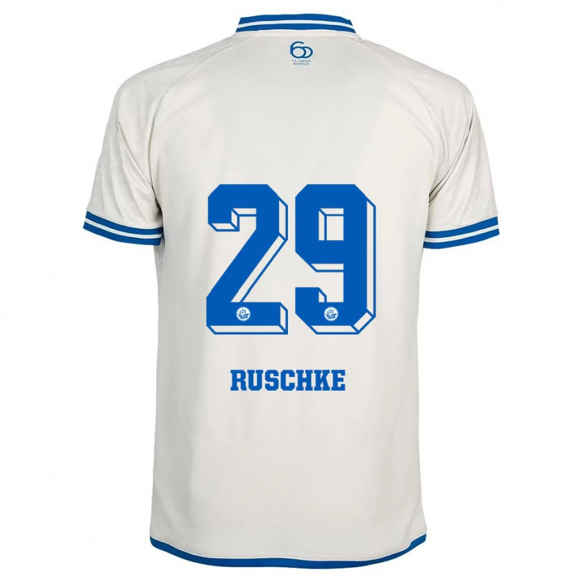 Danxen Heren Felix Ruschke #29 Wit Blauw Uitshirt Uittenue 2025/26 T-Shirt België