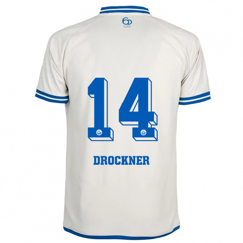 Danxen Heren Malin Drockner #14 Wit Blauw Uitshirt Uittenue 2025/26 T-Shirt België