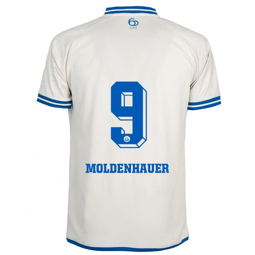 Danxen Heren Max Moldenhauer #9 Wit Blauw Uitshirt Uittenue 2025/26 T-Shirt België