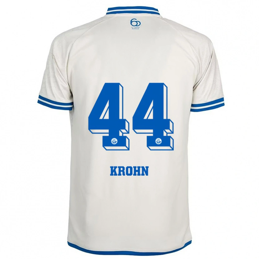Danxen Heren Tim Krohn #44 Wit Blauw Uitshirt Uittenue 2025/26 T-Shirt België