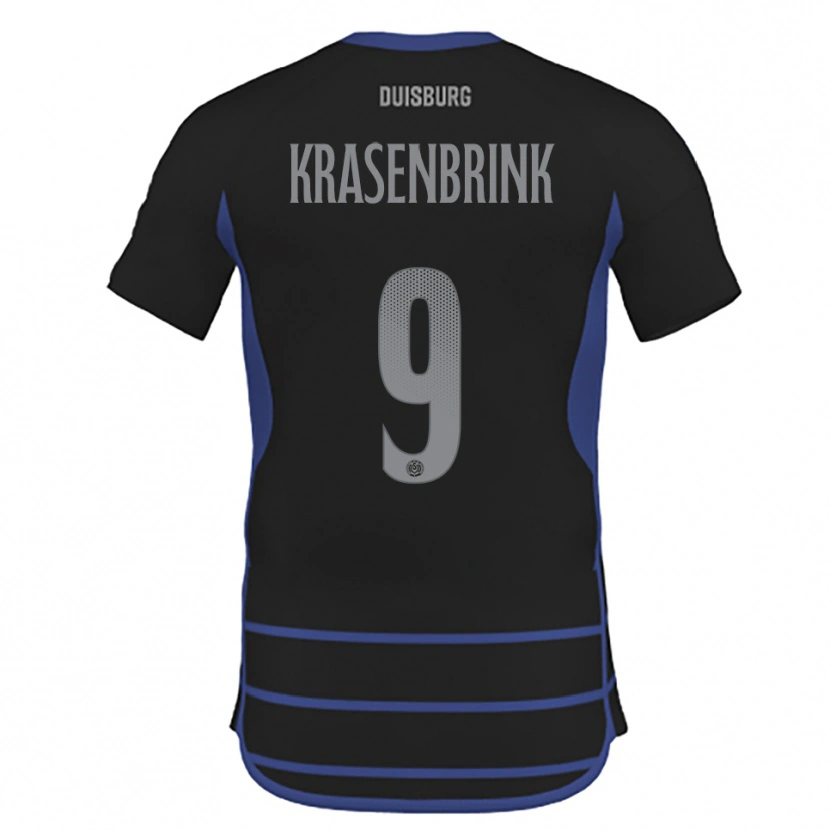 Danxen Heren Hannes Krasenbrink #9 Zwart Blauw Uitshirt Uittenue 2025/26 T-Shirt België