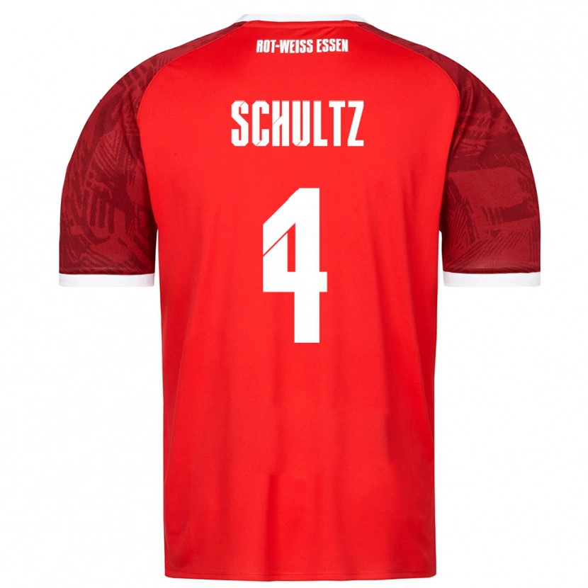 Danxen Heren Michael Schultz #4 Rood Bordeaux Wit Uitshirt Uittenue 2025/26 T-Shirt België