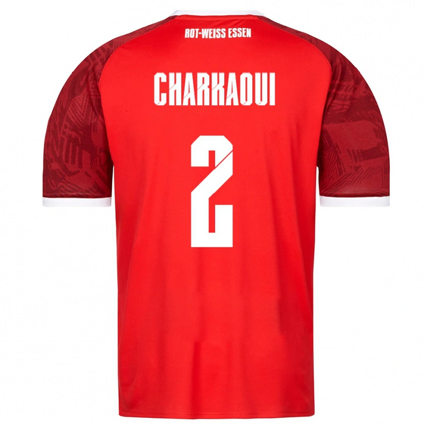 Danxen Heren Bilal Charkaoui #2 Rood Bordeaux Wit Uitshirt Uittenue 2025/26 T-Shirt België