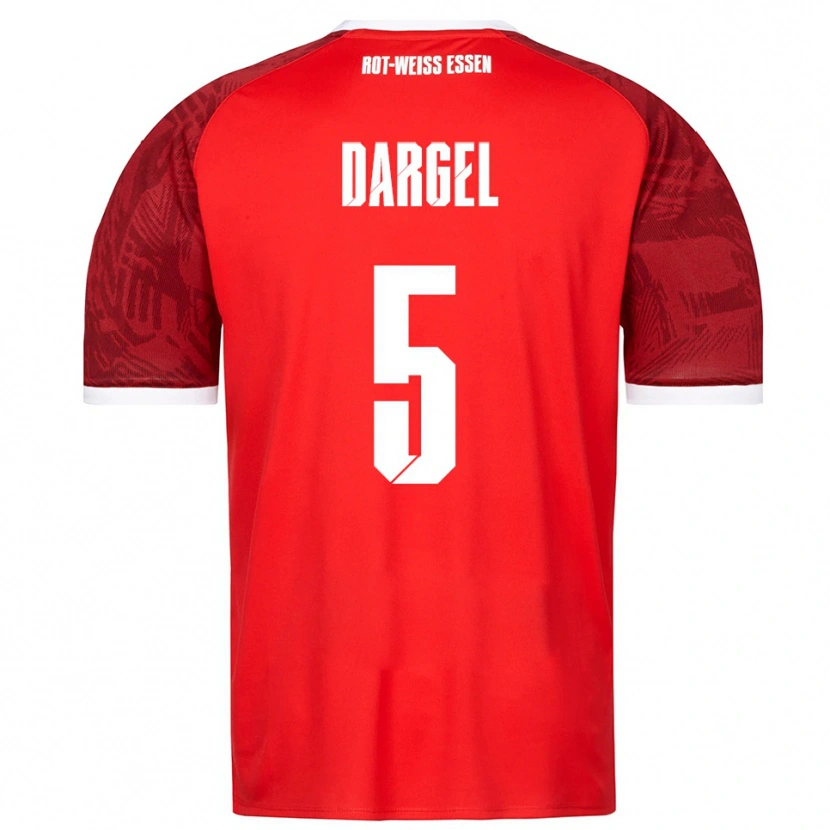 Danxen Heren Timo Dargel #5 Rood Bordeaux Wit Uitshirt Uittenue 2025/26 T-Shirt België