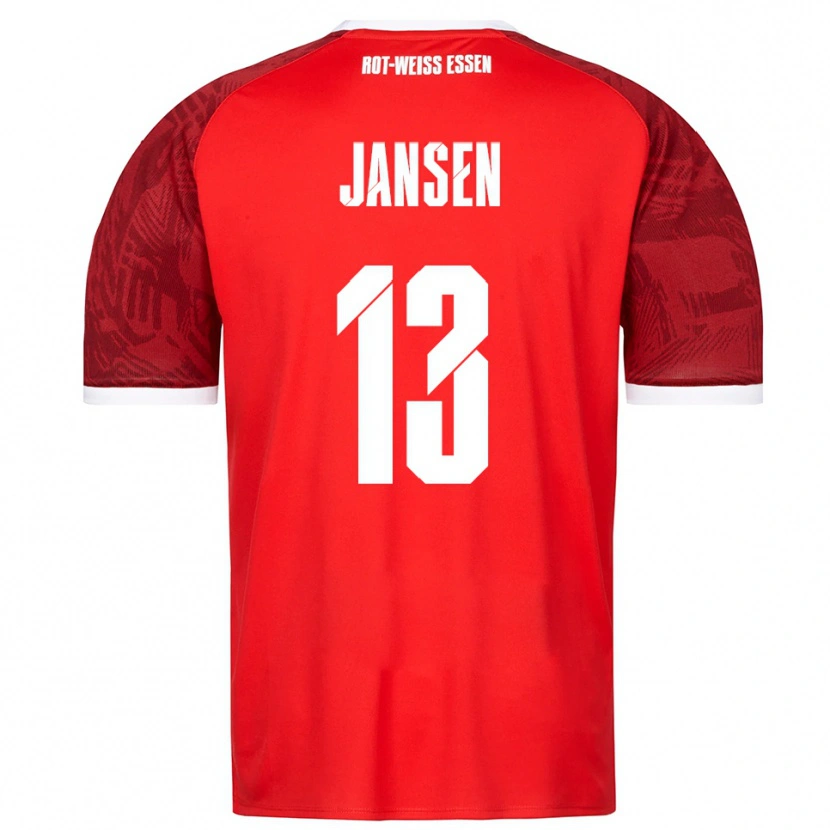 Danxen Heren Joshua Jansen #13 Rood Bordeaux Wit Uitshirt Uittenue 2025/26 T-Shirt België