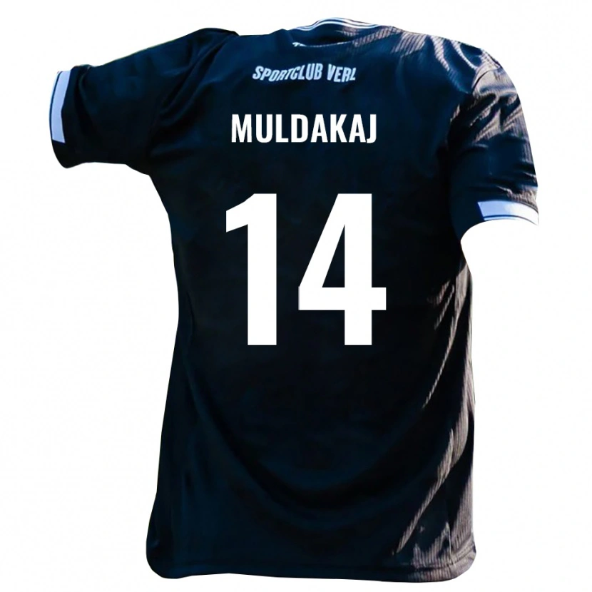 Danxen Heren Ardit Muldakaj #14 Zwart Wit Uitshirt Uittenue 2025/26 T-Shirt België