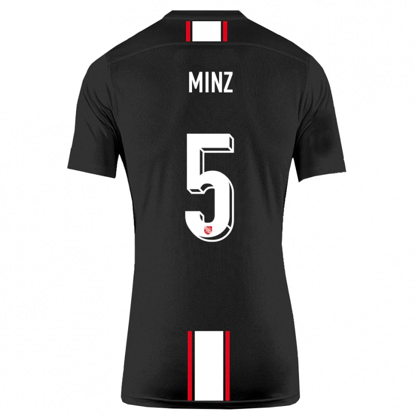 Danxen Heren Dominic Minz #5 Zwart Wit Uitshirt Uittenue 2025/26 T-Shirt België