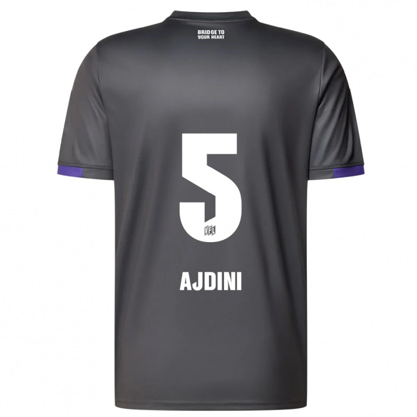 Danxen Heren Bashkim Ajdini #5 Grijs Paars Uitshirt Uittenue 2025/26 T-Shirt België