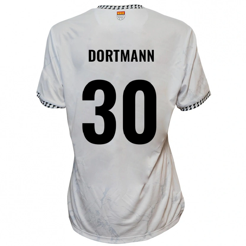 Danxen Heren Niklas Dortmann #30 Wit Zwart Uitshirt Uittenue 2025/26 T-Shirt België