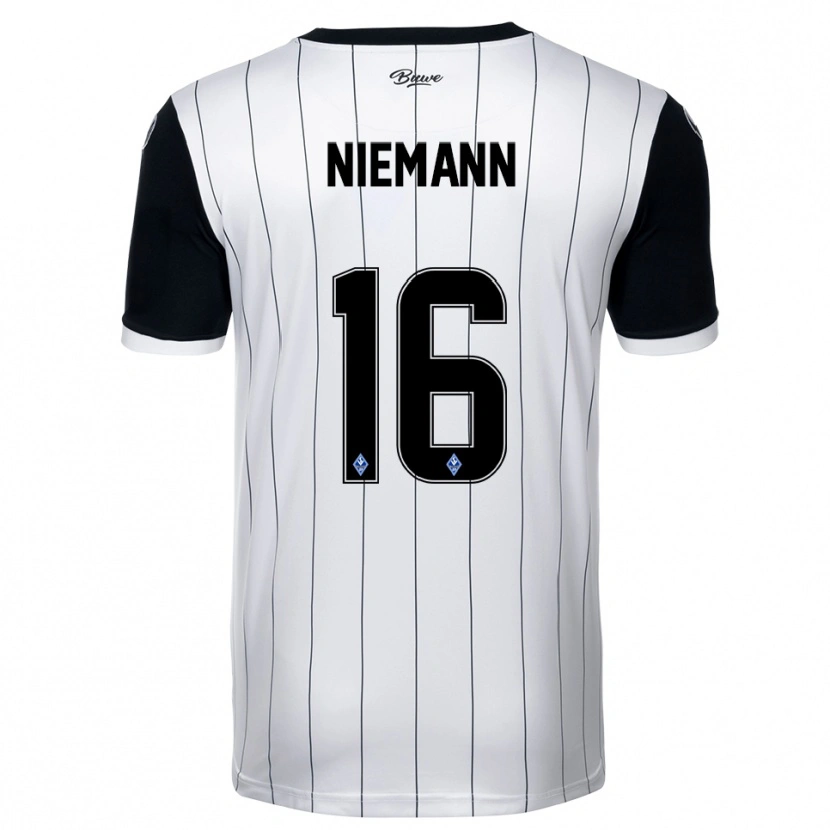 Danxen Heren Jan Niemann #16 Wit Zwart Uitshirt Uittenue 2025/26 T-Shirt België