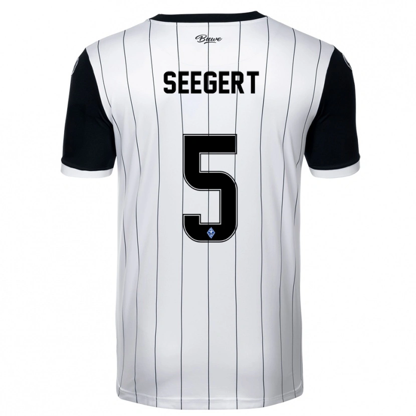Danxen Heren Marcel Seegert #5 Wit Zwart Uitshirt Uittenue 2025/26 T-Shirt België