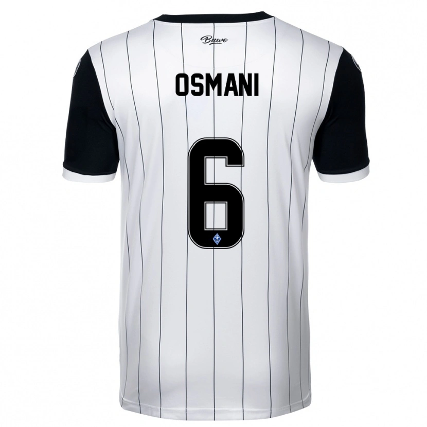 Danxen Heren Samir Osmani #6 Wit Zwart Uitshirt Uittenue 2025/26 T-Shirt België